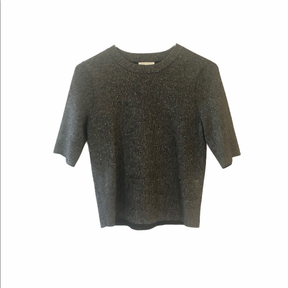 Leith Dark Silver Glitter Sweater Top